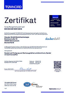 ISO90001 Zertifizierung