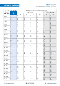 Toleranzen für Rundstahl ISO h8 PDF