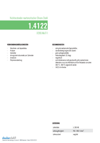 Werkstoff 1.4122/X39CrMo17-1/AISI 316 Edelstahl  Datenblatt